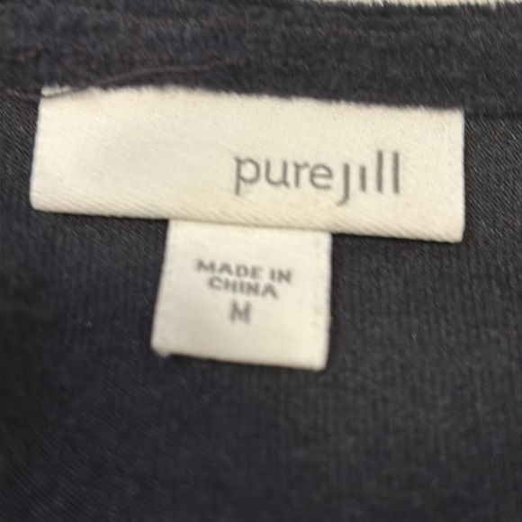 J. Jill Pure Jill Black Velour Long Sleeve Shift Dress with Pockets - Picture 7 of 10